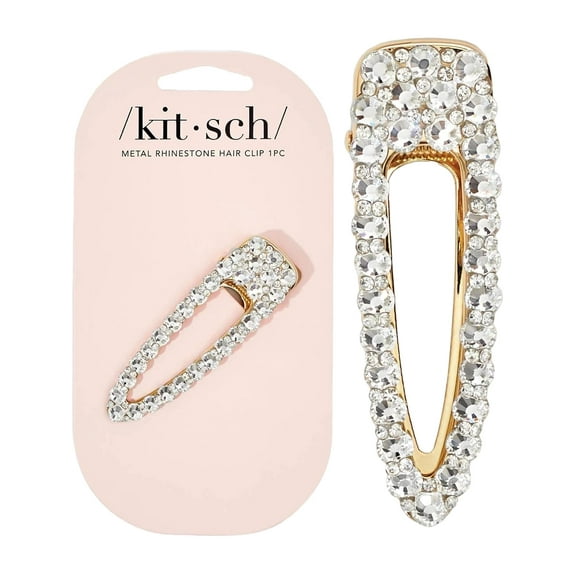 Kitsch Metal Rhinestone Large Open Shape Hair Clip 1 pc - Gold