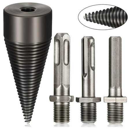 

Log Wood Splitter Cone Screw Splitting Hammer Drill Cone Cleaver Steel Home Drill Accessories Home Outdoor Camping Farms