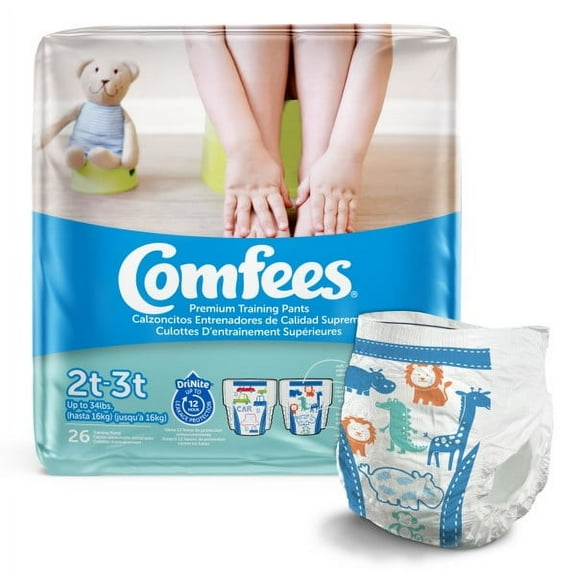 Comfees Toddler Training Pants Pull On 2T - 3T Disposable Moderate Absorbency, Case of 156