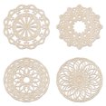 thumbnail image 1 of Mandala Wooden Wall Art Set of 4, Blooming Flower Whirl Folk Ornamental, Birch Wood Plywood Rustic Wall Art Accent for Hallway Bedroom Living Room and Offices, 11,4" X 11,4" X 0.1", by Ambesonne, 1 of 4