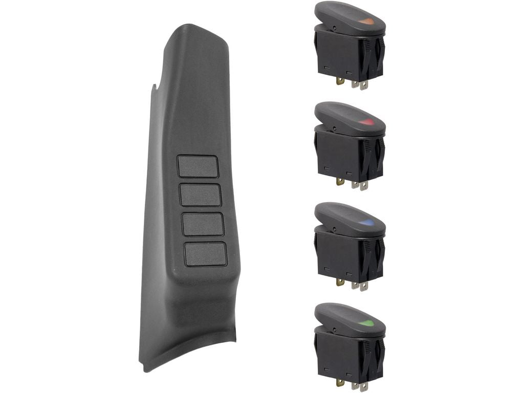Rugged Ridge by RealTruck Switch Pod for Wrangler JK | A-Pillar, Left Hand Drive | 17235.56 | Compatible with 2007-2010 Jeep Wrangler JK