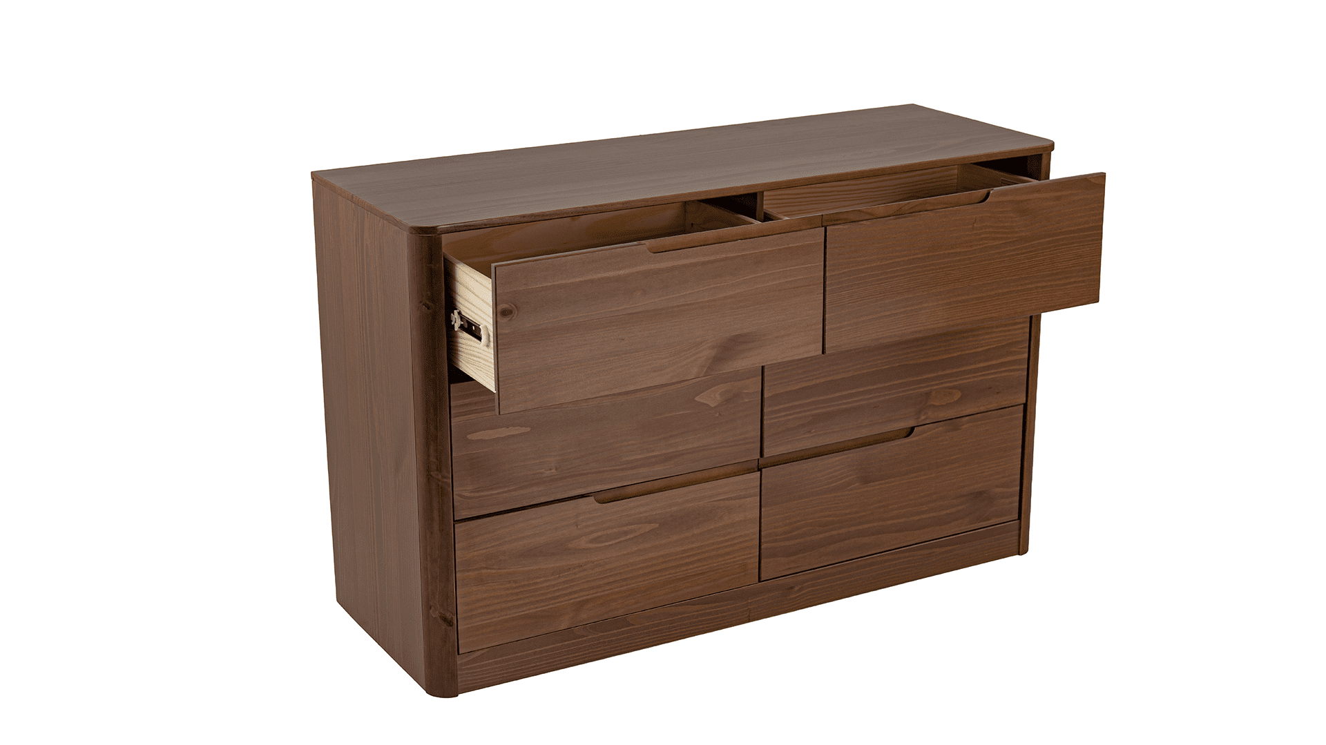 Kirsty Solid Wood 6 Drawers Dresser Brown - for Adults and Teens