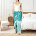 thumbnail image 4 of Fotbe Teal Turquoise 1 Pantalones de Pijama para Mujer, Pantalones de Dormir, Pantalones Pj con Cordón y Bolsillos-Large, 4 of 6