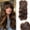 Chocolate Brown, variant on DAPRZIY 20-inch Women's Hair Extensions - Wavy Curl Hair Clip-on Hair Extensions with Bangs, Suitable for People with Thinning Hair - Synthetic Wigs
