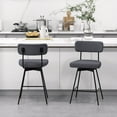 thumbnail image 4 of Costway 25" Upholstered Swivel Bar Stool Set of 4 with Padded Seat & Backrest Metal Frame Gray, 4 of 9