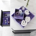 thumbnail image 4 of Household Essentials 2-Pack of Drawer Organizers, Sturdy Chipboard With Soft Polyester Cover, Handy and Fashionable Organization Solution, 3” H x 4” W x 12” D, Iris, 4 of 9