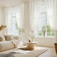 thumbnail image 2 of NICETOWN Lace Sheer Curtain for Livingroom 2 Panels Rod Pocket Butterflies Among Flowers Semi-Sheer Farmhouse Window Treatment Drapes, 52"x96", Linen, 2 of 7