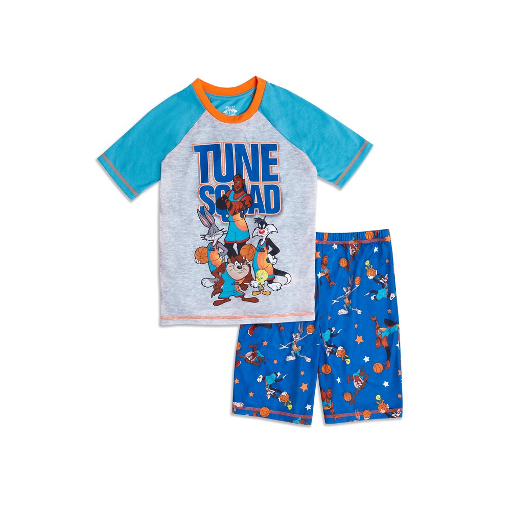 Space Jam Space Jam Boys Short Sleeve Top and Shorts, 2Piece Pajama