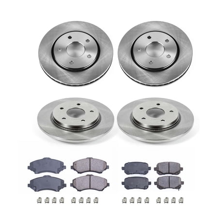 Ultimate Brakes Front and Rear Ceramic Brake Pad and Rotor Kit with Hardware WM80996