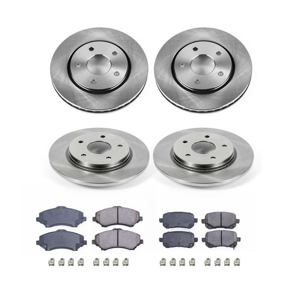 Ultimate Brakes Front and Rear Semi-Metallic Brake Pad and Rotor Kit with Hardware WM81253