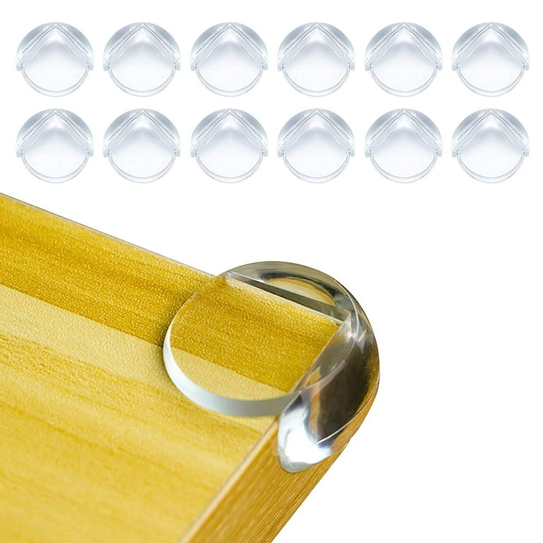12 PCS Clear Edge Bumpers Baby Table Corners Safety,Furniture Corner Bumper  Child Proof Rubber Cabinet Cushion Cover Plastic Covers Protector Guards 