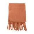 thumbnail image 3 of LEKODE Fringe Scarf Thick Shawl Long Scarves for Women Scarf Winter Scarf Womens Women Scarfs Winter Scarf Orange One Size, 3 of 3