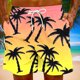 thumbnail image 5 of Puntoco Pantalones Cortos Con Estampado Hawaiano Para Hombre Pantalones Cortos Con Bolsillo Y Cordón, 5 of 9