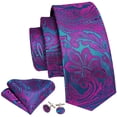 thumbnail image 2 of Juego de corbatas Barry.Wang con corbata de cachemir, color verde azulado, 2 of 8