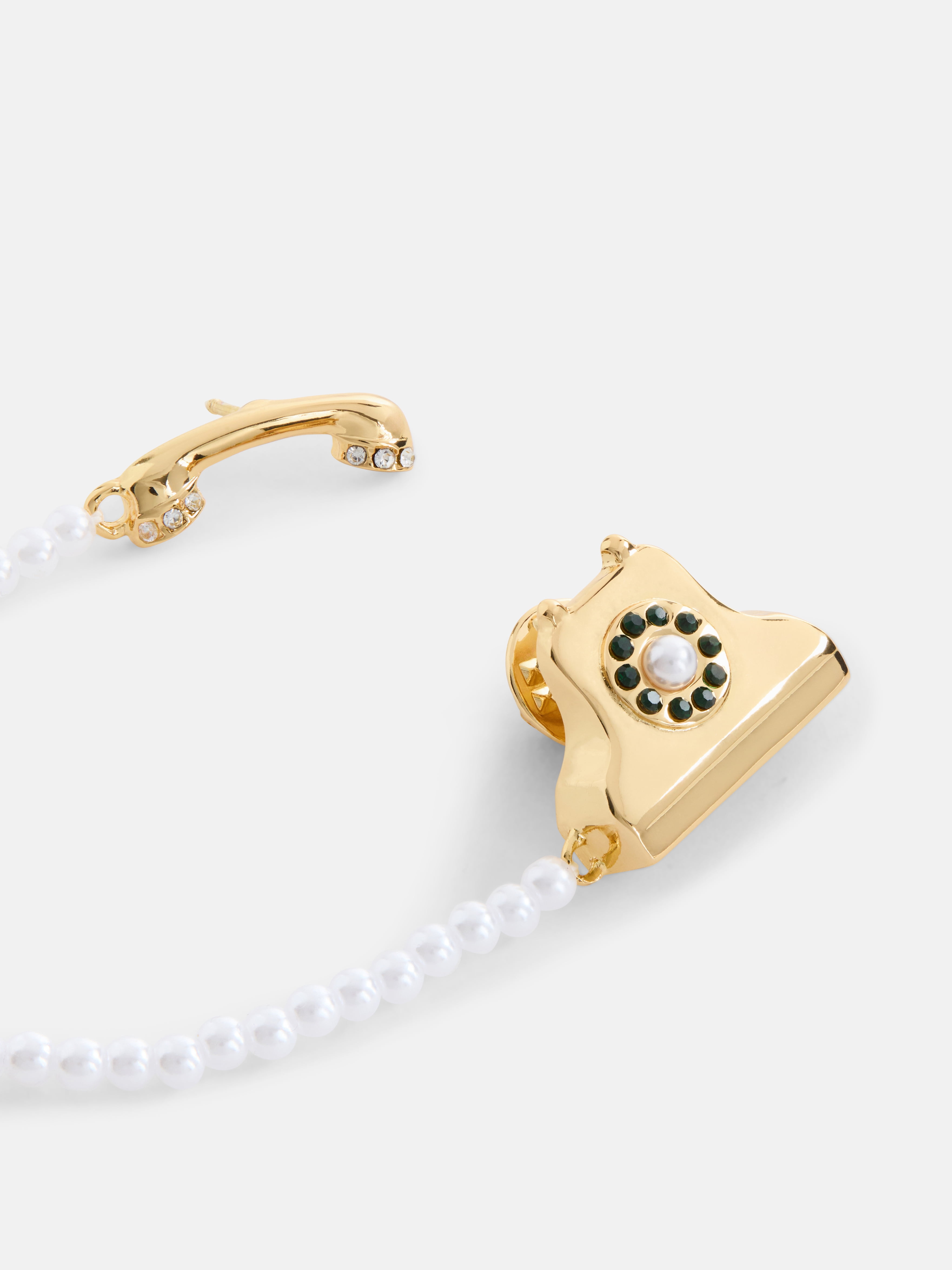 Free Assembly Women's Goldtone Telephone Brooch with Faux Pearls