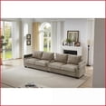thumbnail image 6 of Modern 4-Seater Corduroy Sofa with USB Ports, Storage & Cup Holders - 133” Wide for Living Room, Brown, 6 of 26