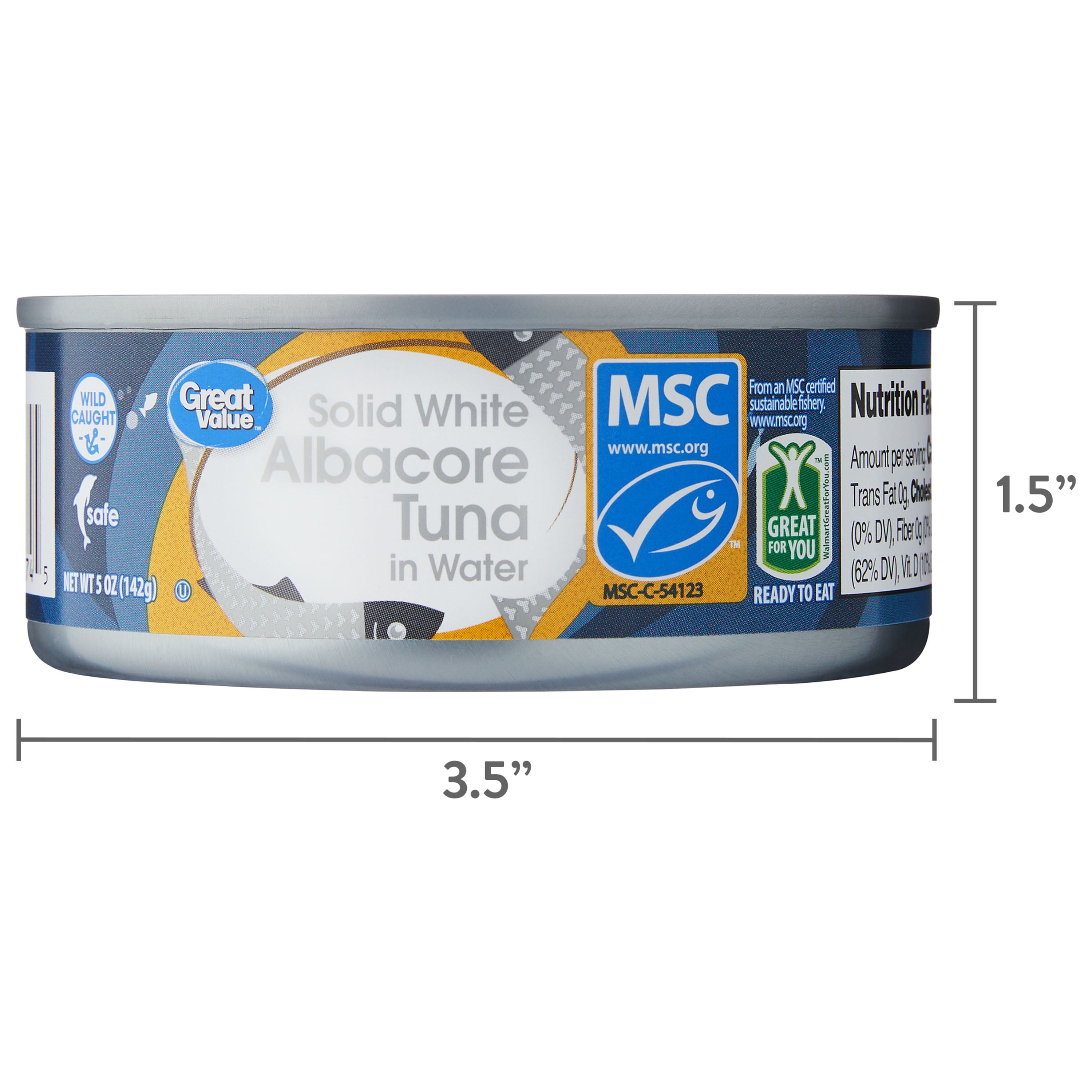 Great Value Solid White Albacore Tuna in Water, 5 oz