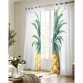 thumbnail image 5 of Pineapple Sheer Curtains 63 Inch Length 2 Panels Set for Living Room/Bedroom, Summer Botanical Watercolor Kitchen Curtains with Grommet Semi-Sheer Curtains Drapes Voile Window Treatments 42"x63"x2, 5 of 7