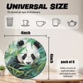 thumbnail image 2 of PU Leather Coasters for Drinks Bar Beer,Set of 6 with Holder,Round Housewarming Gift,Panda Nestled In The Lush Greenery Of Bamboo Forests, 2 of 4