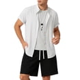 thumbnail image 6 of Bxsruta Men's Summer Casual Short Sleeve Button Front Shirt Lightweight Breathable Polyester Spandex, 6 of 7