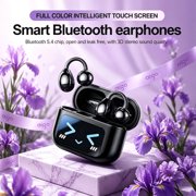 PIXNMO Bluetooth 5.4 Earbuds with Touch Screen Case, Noise Reduction, Butterfly Design
