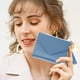 thumbnail image 5 of Cartera pequeña para mujer, tarjetero, minimonedero plegable, monedero de viaje de moda con clips de cuero PU, 5 of 5