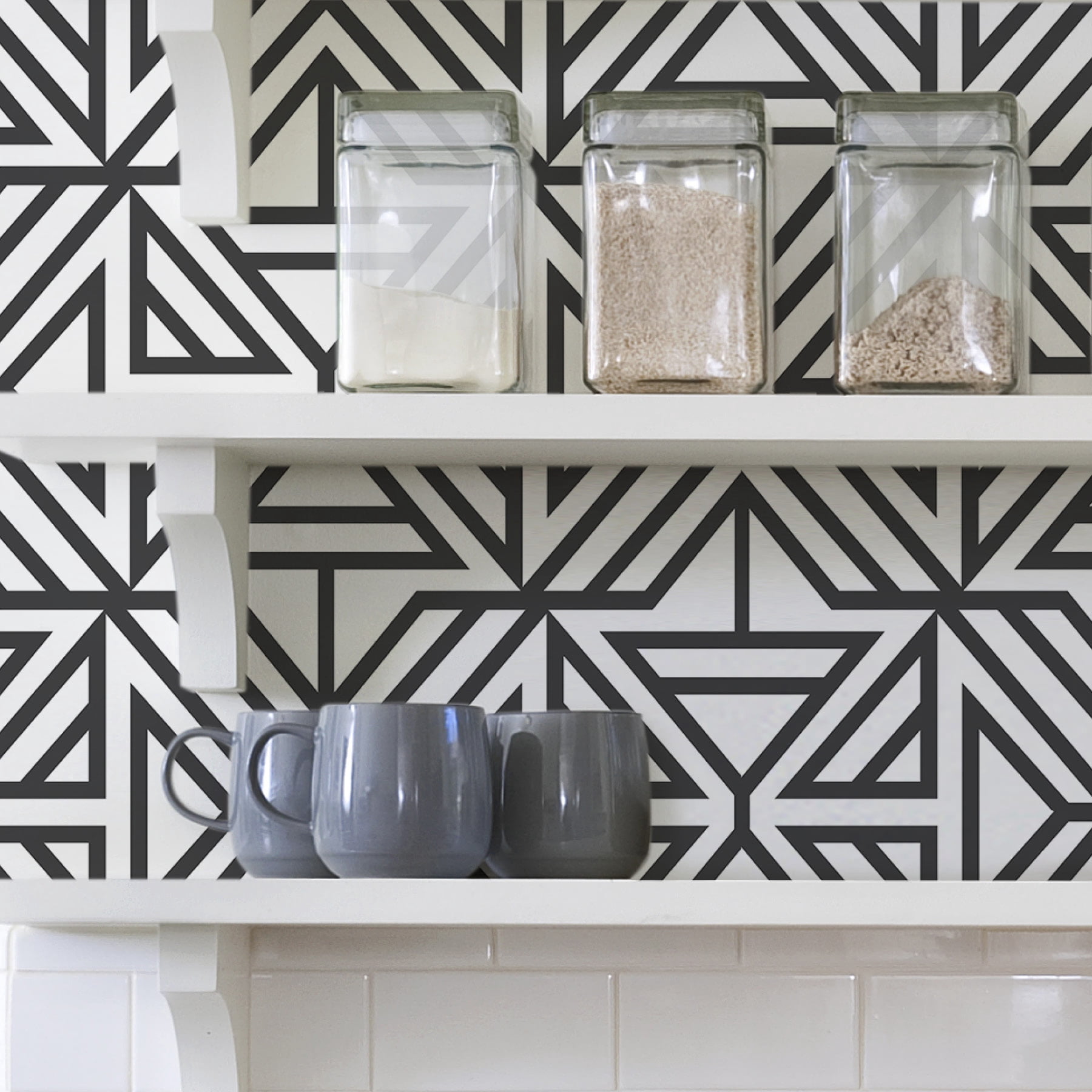 NuWallpaper Black Linear Vinyl Peel And Stick Wallpaper, 216-in by 20.5-in, 30.75 sq. ft.