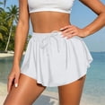 thumbnail image 2 of QATAINLAV 2 in 1 Flowy Running Shorts for Women Gym Yoga Athletic Workout Skirts with Biker Shorts Summer Tennis Golf Skorts White M, 2 of 6