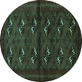 thumbnail image 1 of Ahgly Company Indoor Round Persian Turquoise Blue Traditional Area Rugs, 7' Round, 1 of 4