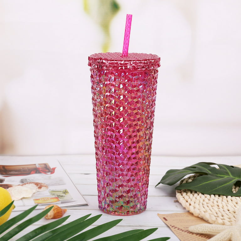 Mainstays 4-Pack 26-Ounce Color Changing Textured Tumbler with Straw, Pink  
