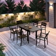thumbnail image 6 of Pellebant Expandable Aluminum Outdoor Patio Dining Table for 4-6, Extendable 31" to 63", Weather-Resistant, 6 of 6