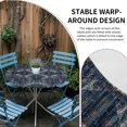 thumbnail image 2 of Geometric Navy Round Tablecloth for 36-44 Inch Tables,Fitted Table Cover with Elastic Edge,Blue Contemporary Country Boho Flower Waterproof Outdoor Table Cloth Protector for Patio Garden Dinner, 2 of 9