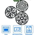 thumbnail image 5 of Dznils 9Pcs Silicone Trivet Mats Heat Resistant Kitchen Hot Pads Hot Pot Holder, Black, 5 of 10