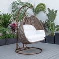 thumbnail image 5 of 2 Person Wicker Hanging Egg Chair - Outdoor Porch Swing Seat - Vintage Brown Patio Furniture, 5 of 5