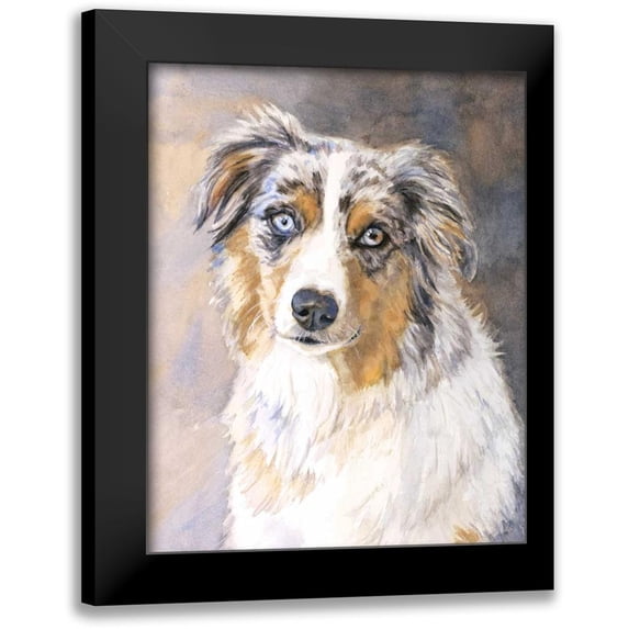 Fagan, Edie 12x14 Black Modern Framed Museum Art Print Titled - Maddie Australian Shepherd