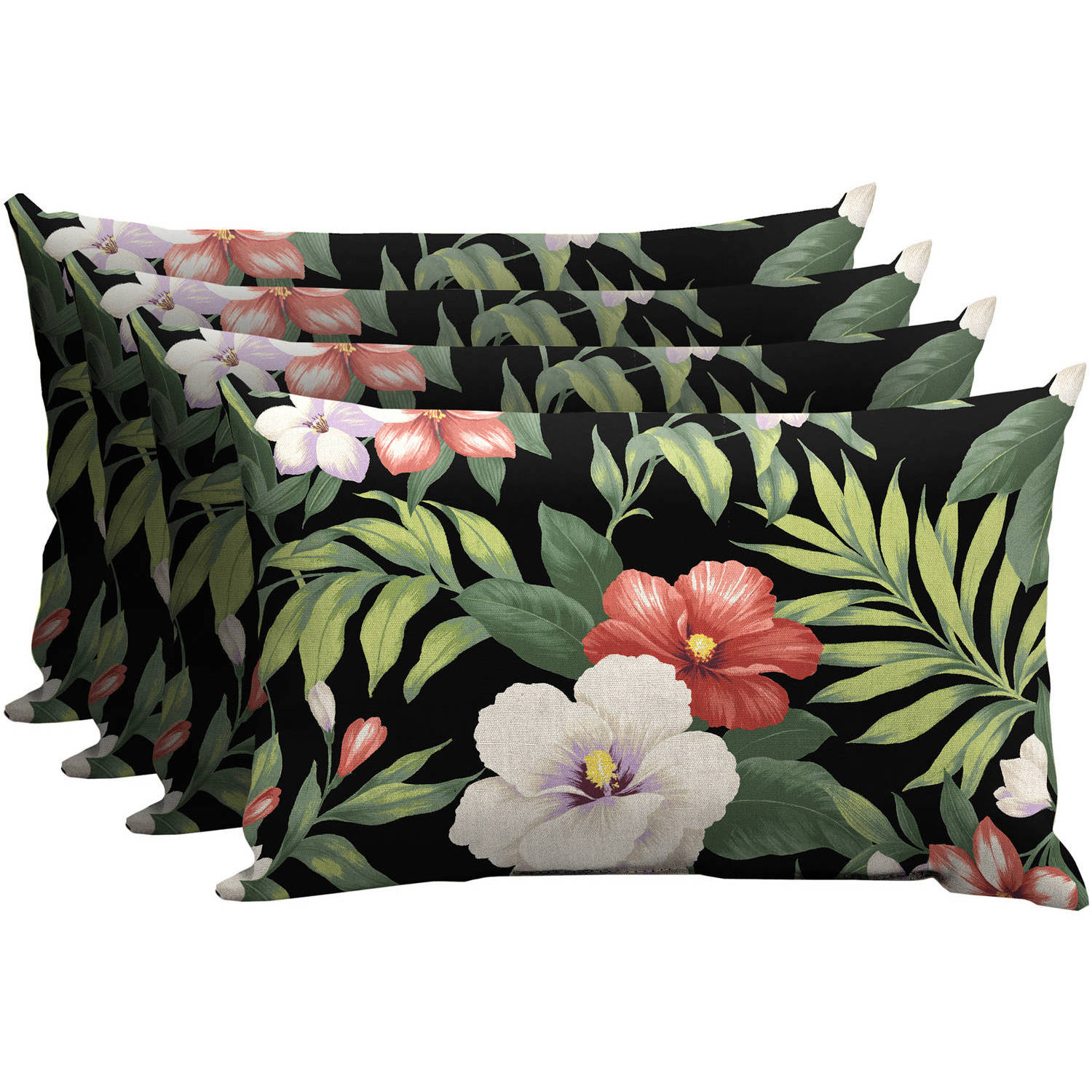 Better Homes and Gardens Outdoor Patio Lumbar Pillow, Set of Four