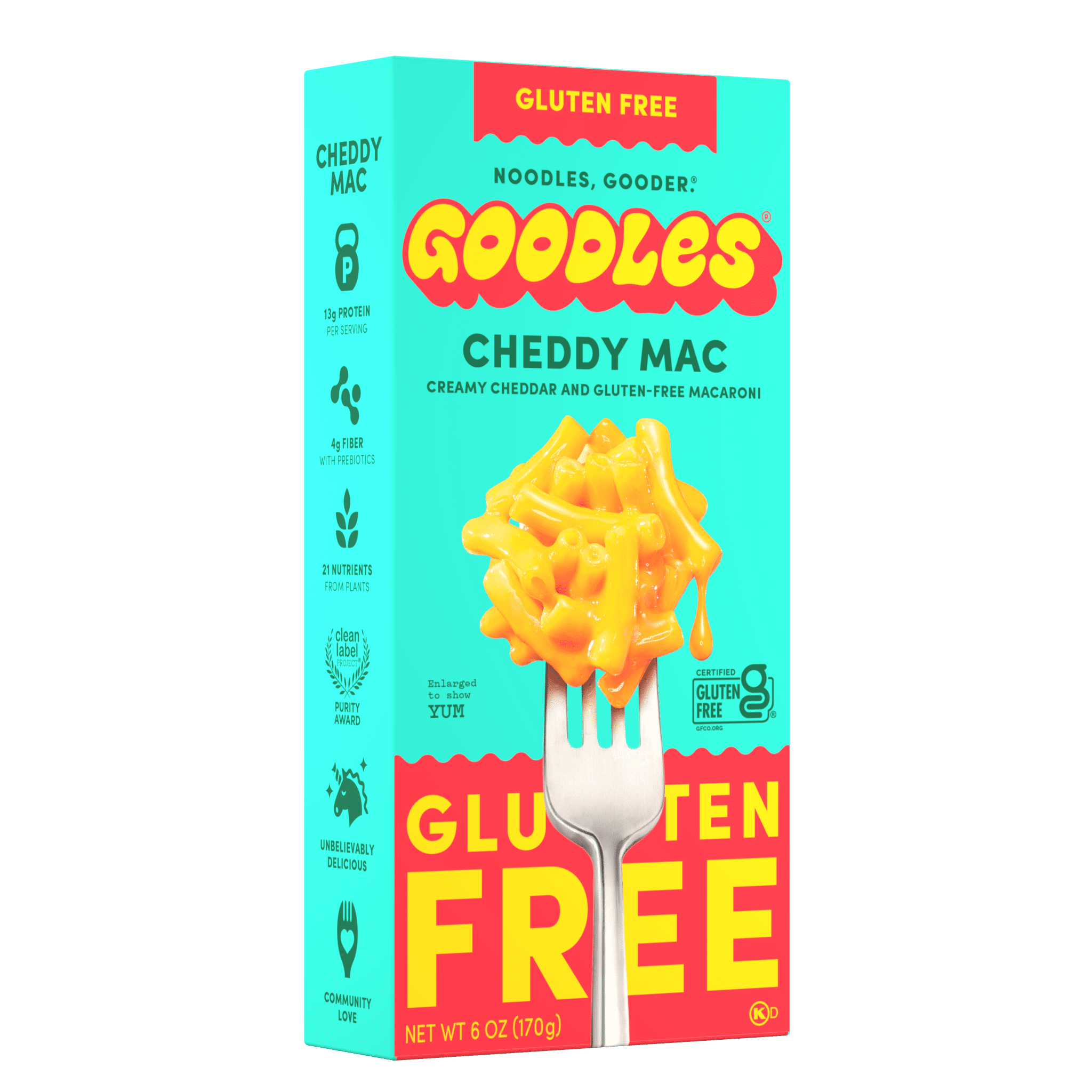 (3 pack) Goodles Gluten Free Cheddy Mac Creamy Cheddar Protein Macaroni Noodles & Cheese - 6oz; Brand: GOODLES; Food Condition: Unprepared