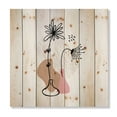 thumbnail image 3 of Designart 'Abstract Minimal Shapes Under Flowers III' Modern Print on Natural Pine Wood, 3 of 5