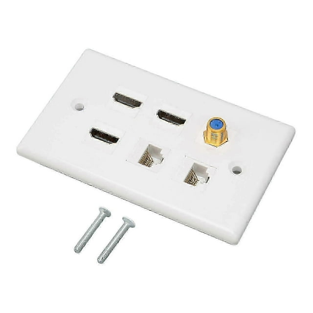 HD Multimedia Interface Wall Plate 6 Ports TV F Head CAT6 Network AV Wall Plate for Home