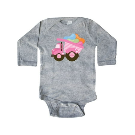 

Inktastic Easter Jelly Bean Dump Truck Gift Baby Girl Long Sleeve Bodysuit