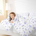 thumbnail image 3 of spefrowx Watercolor Purple Rose Bow Full Size Comforter Sets for Girls, Floral Romantic Bedding Comforter Set, Stars Reversible, 3-Piece, 1 Comforter and 2 Pillowcases, 3 of 6
