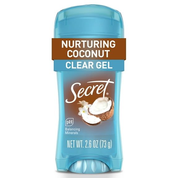 Secret Clear Gel Antiperspirant and Deodorant, Coconut Scent, 2.6 oz.