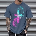 thumbnail image 6 of Ankishi Christian Shirts for Men Crewneck Cross Casual Graphic Tees Loose Fit Basic Tops Short Sleeve Everyday Wear, 6 of 7