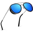 thumbnail image 1 of Gafas de sol retro steampunk redondas steampunk con doble puente A, 1 of 5