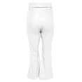 thumbnail image 5 of WTXUE Leather Pants for Women, Pantalones De Mujer Womens Faux Leather Flare Pants High Waisted Tie Front PU Leather Bell Bottom Pants Stretchy Wide Leg Leggings, Full-Length, White, 5 of 8