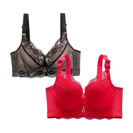 Clearance! MITCOWBOYS Bras for Women Pack Of 2 Sports Bra Small Women s Breathable Plus Sports Size Lace Bra Womens Bras Sexy Push Up Bra Plus Size Sports Bra Clearance! 2PC-8XL Multi-color