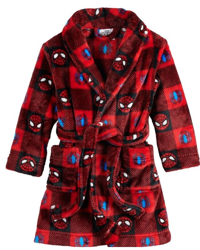 kids spiderman dressing gown