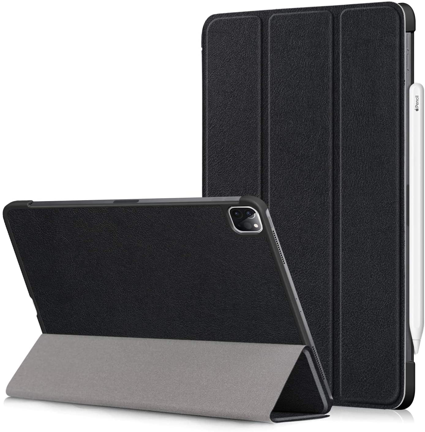 Black Case for iPad Pro 11 2018 Slim Lightweight Trifold Stand Smart Shell with Auto Wake/Sleep Back Cover Support iPad Pencil Charging for iPad Pro 11