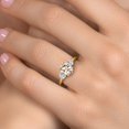 thumbnail image 4 of Gem Stone King 18K Yellow Gold Plated Silver Peach Morganite and Lab Grown Diamond Engagement Ring for Women | 2.14 Cttw | Oval 9X7MM | Gemstone October Birthstone | Size 5, 4 of 6