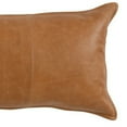 thumbnail image 4 of Rectangular Leatherette Throw Pillow with Stitched Details, Large, Brown, 4 of 5